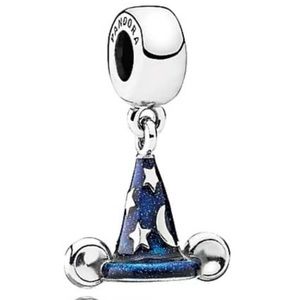 RARE Retired Genuine Pandora Disney Mickey Mouse Sorcerer Hat Dangle Charm Bead